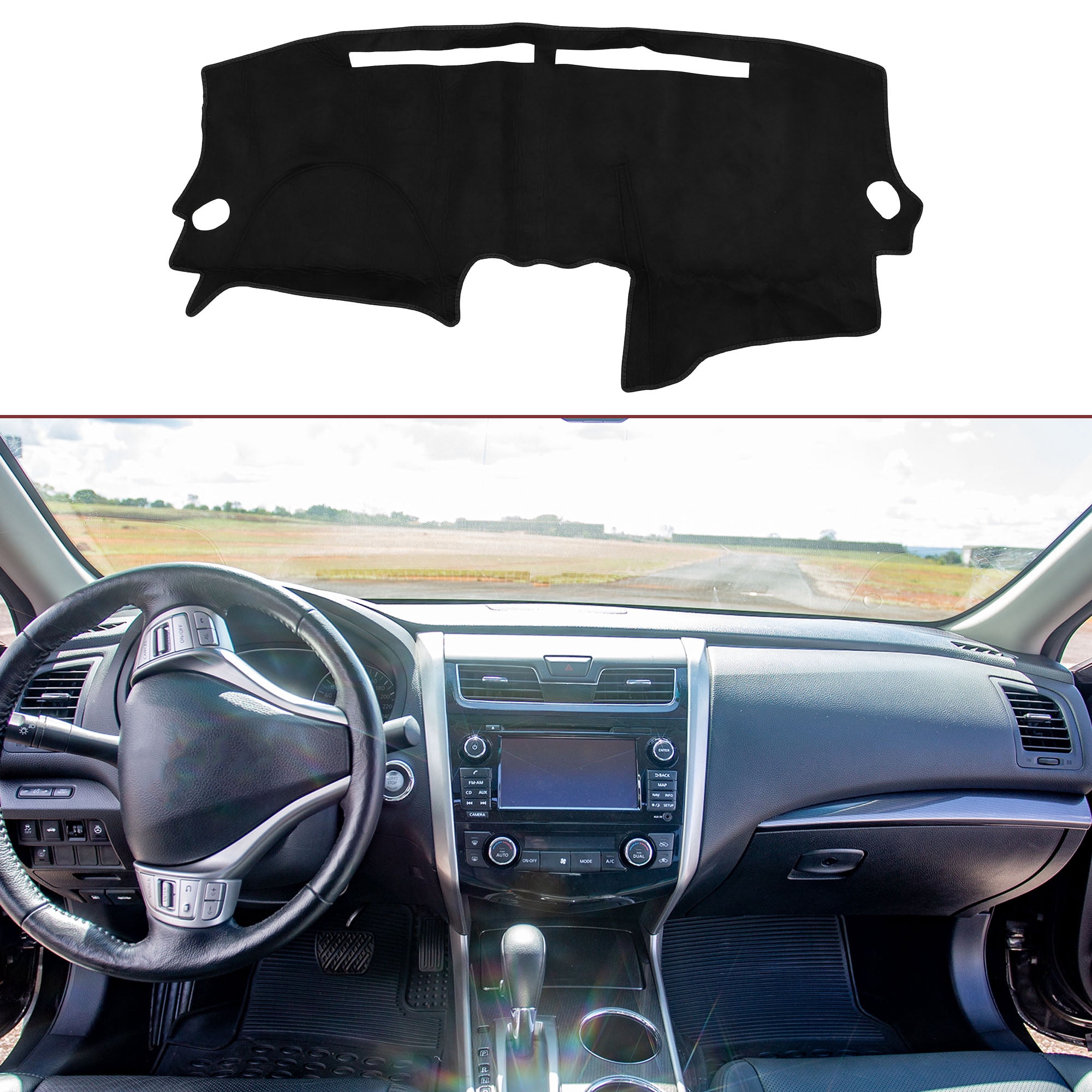 Unique Bargains Interior Suede Dashboard Cover for Nissan-Altima 2007-2012 Black