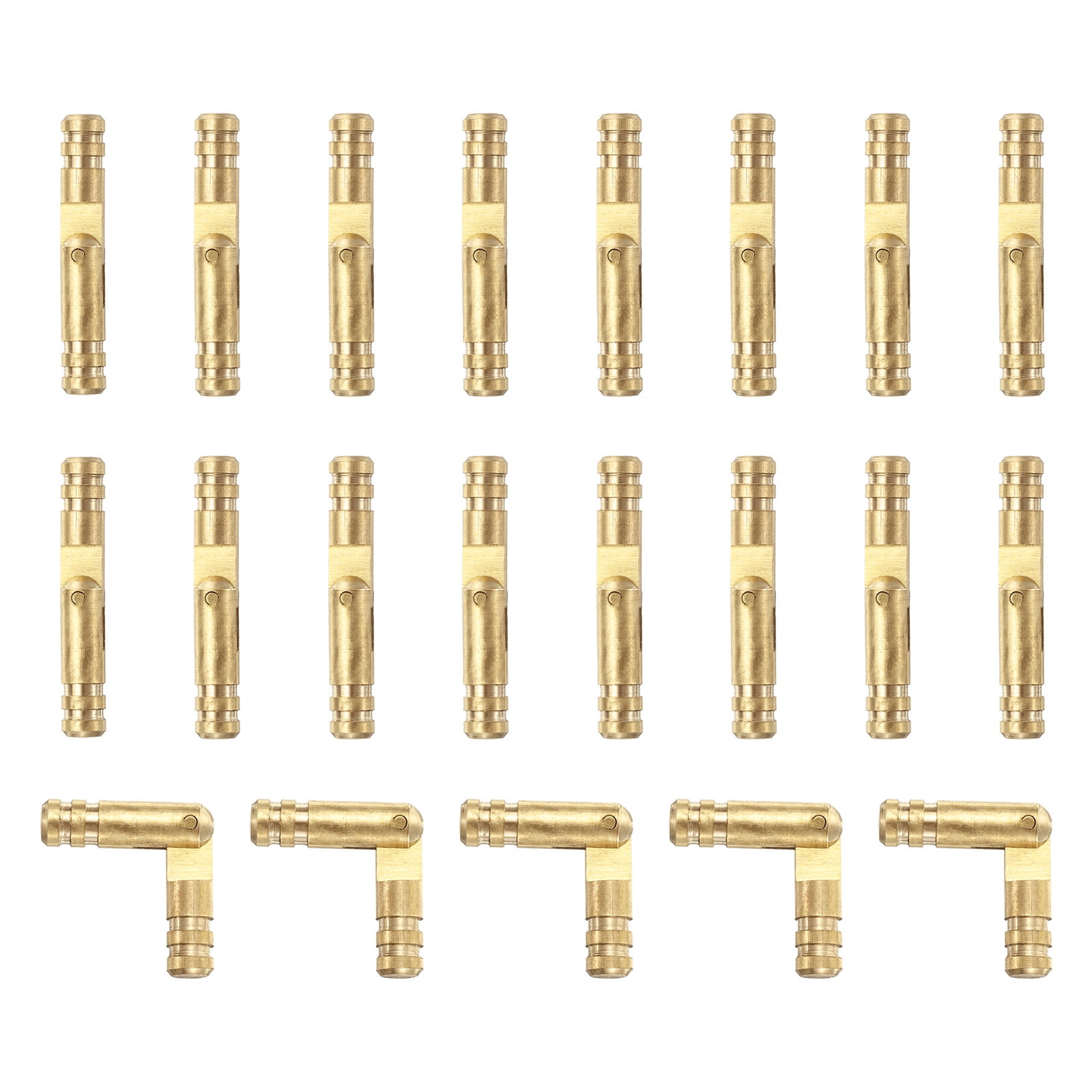 Unique Bargains Invisible Barrel Brass Hinges for Concealed Applications 4x25mm Gold