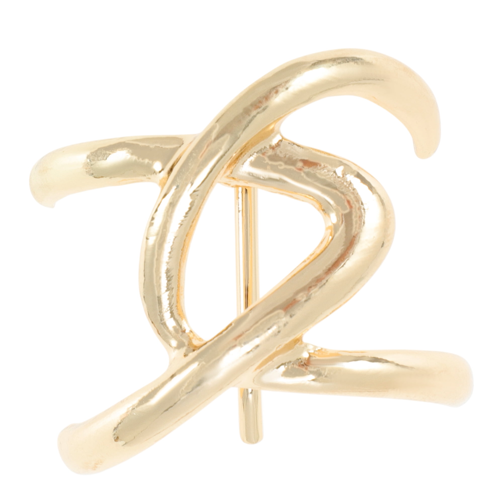 Unique Bargains Irregular Cross Ponytail Buckle Hair Clip for Women 1 Set Gold Tone