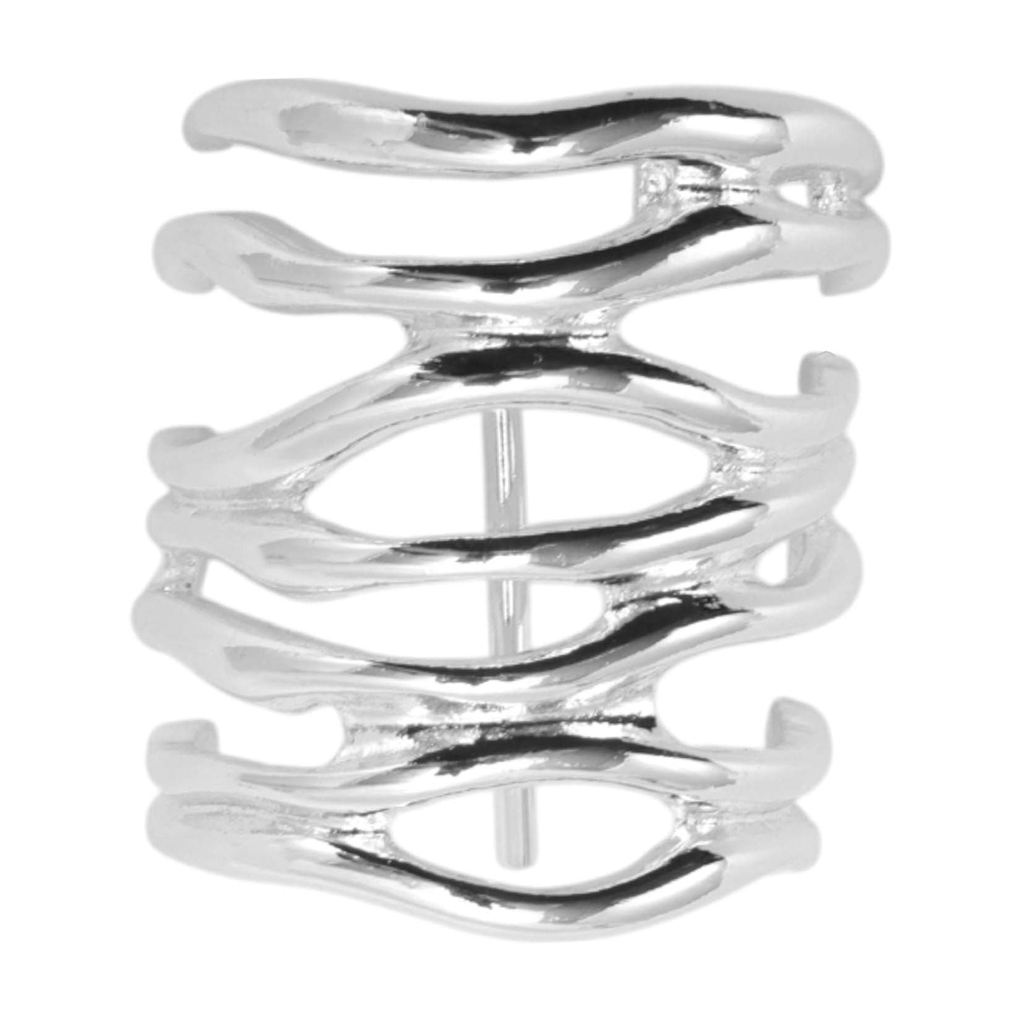 Unique Bargains Irregular Hollow U-shaped Ponytail Buckle Hair Clip for Women Silver Tone