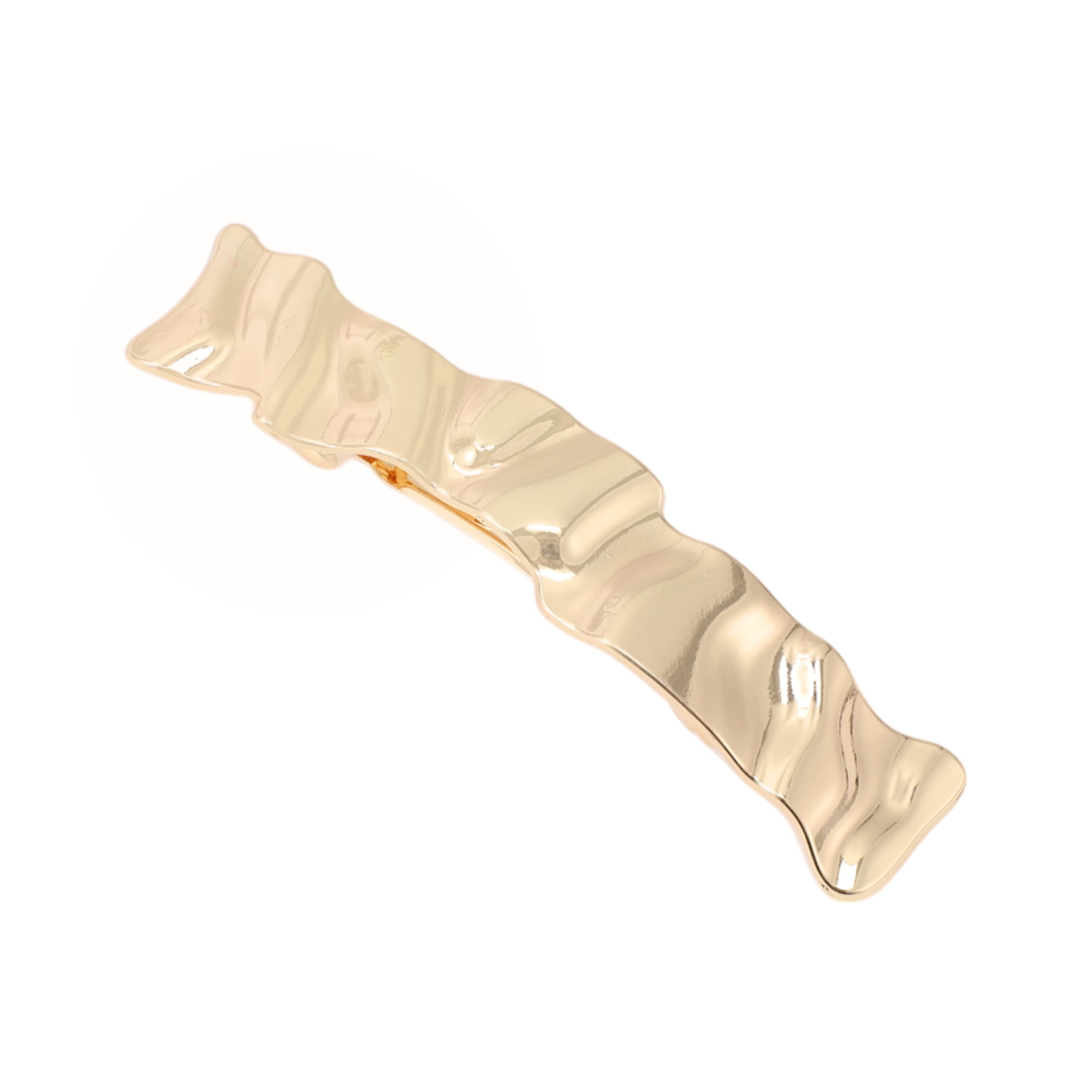Unique Bargains Irregular Rectangle Hair Clips for Home Use in Gold Tone