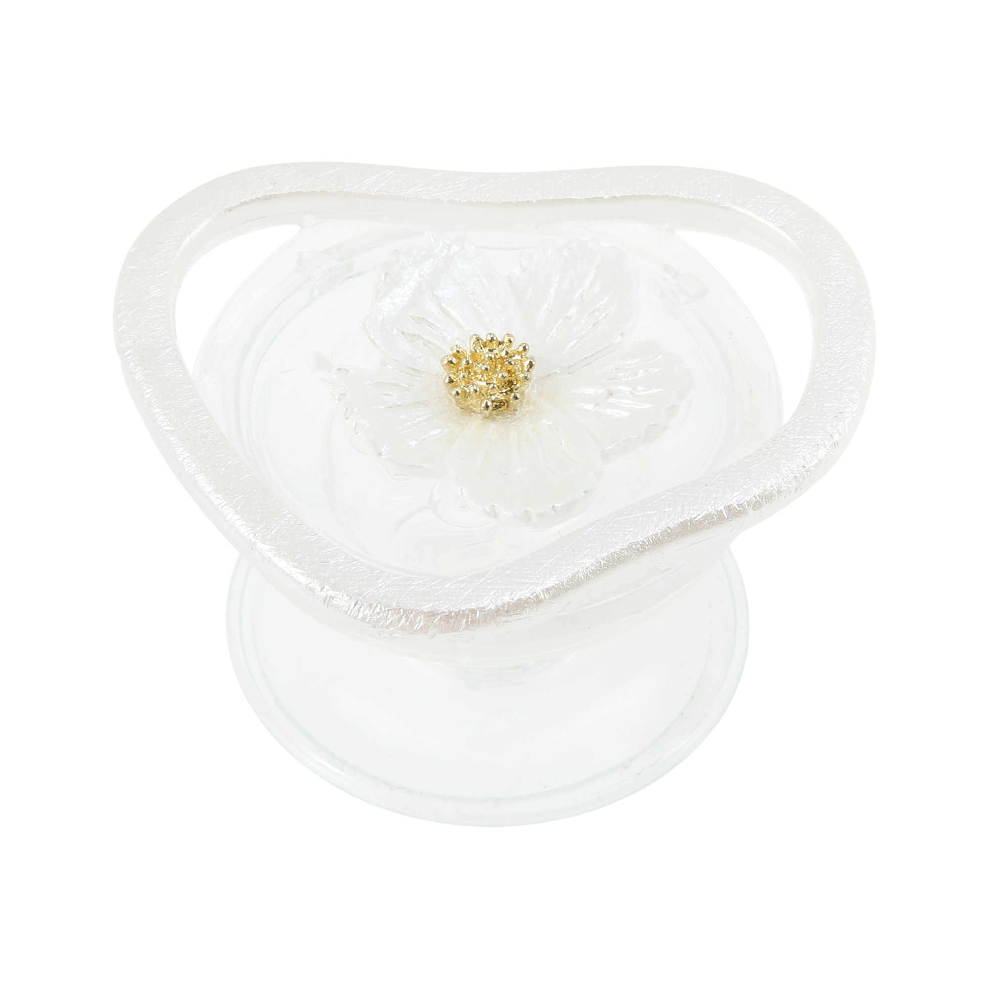 Unique Bargains Irregular Ring Shell Flower Phone Grip Beige for One-Handed Use