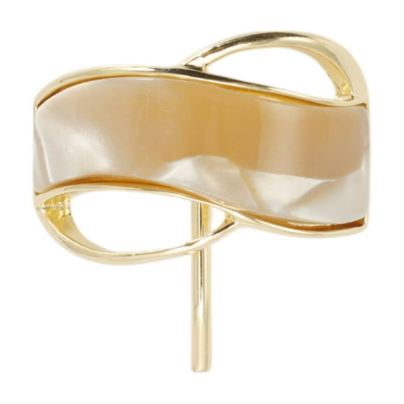 Unique Bargains Irregular Shaped Ponytail Buckle Hair Clip Coffee Color Gold Tone
