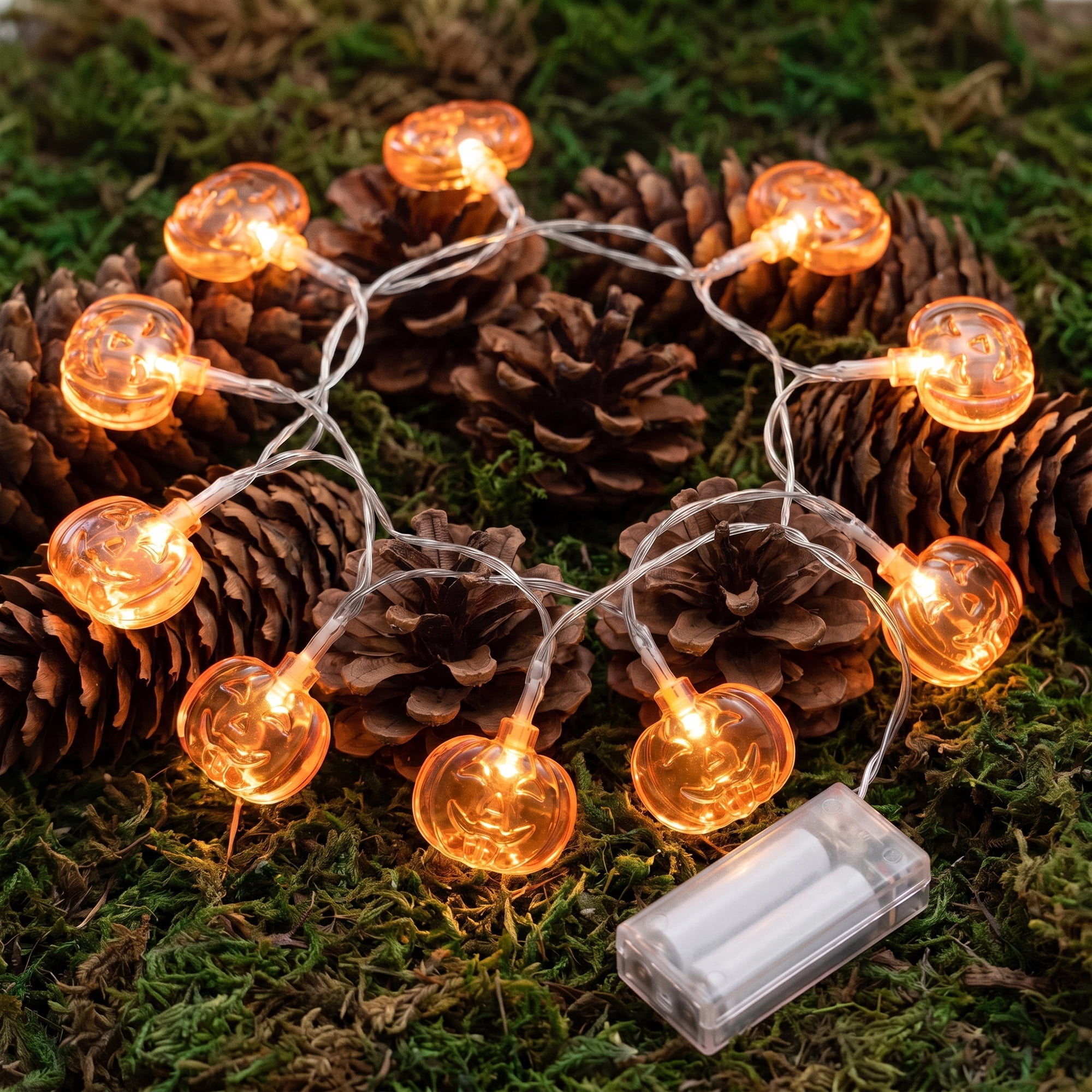Unique Bargains Jack-O'-Lantern Fairy Lights 4.9 ft Squinting Pumpkin Battery Operated