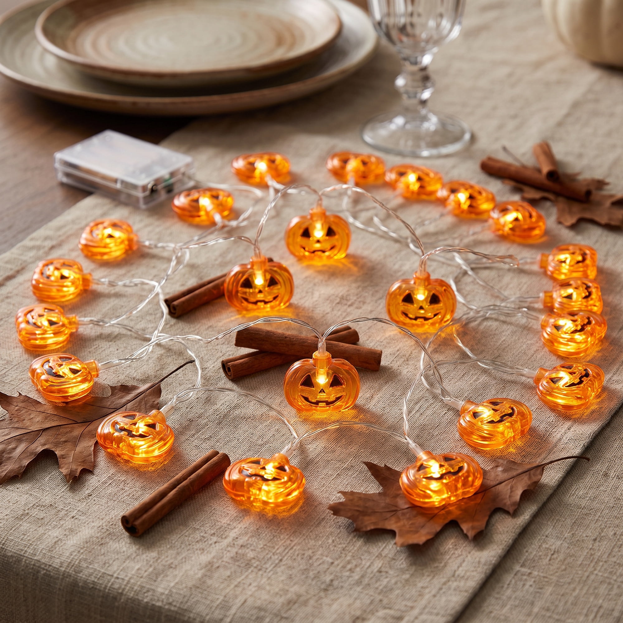 Unique Bargains Jack-O'-Lantern Fairy Twinkle Lights 9.8 ft Flat Pumpkin Battery Operated