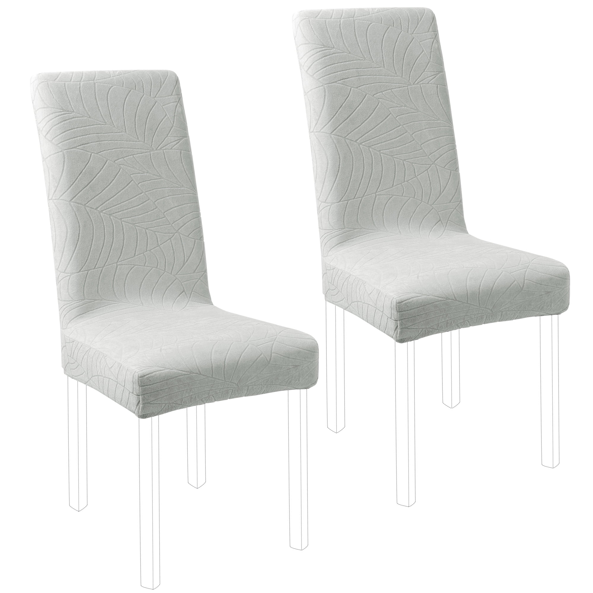 Unique Bargains Jacquard Stretch Removable Dining Room Chair Covers 2 Light Gray