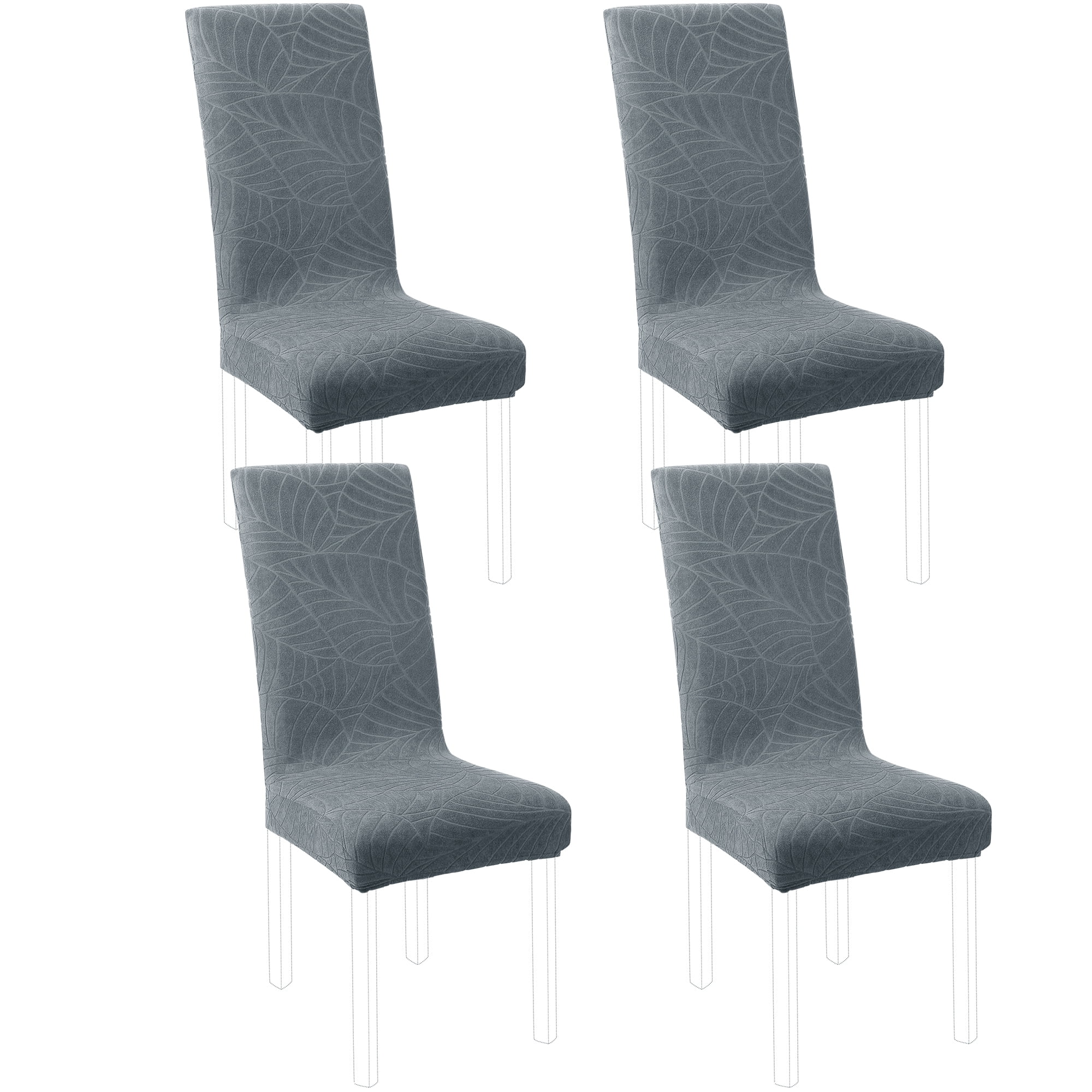 Unique Bargains Jacquard Stretch Removable Dining Room Chair Covers 4 Slate Blue