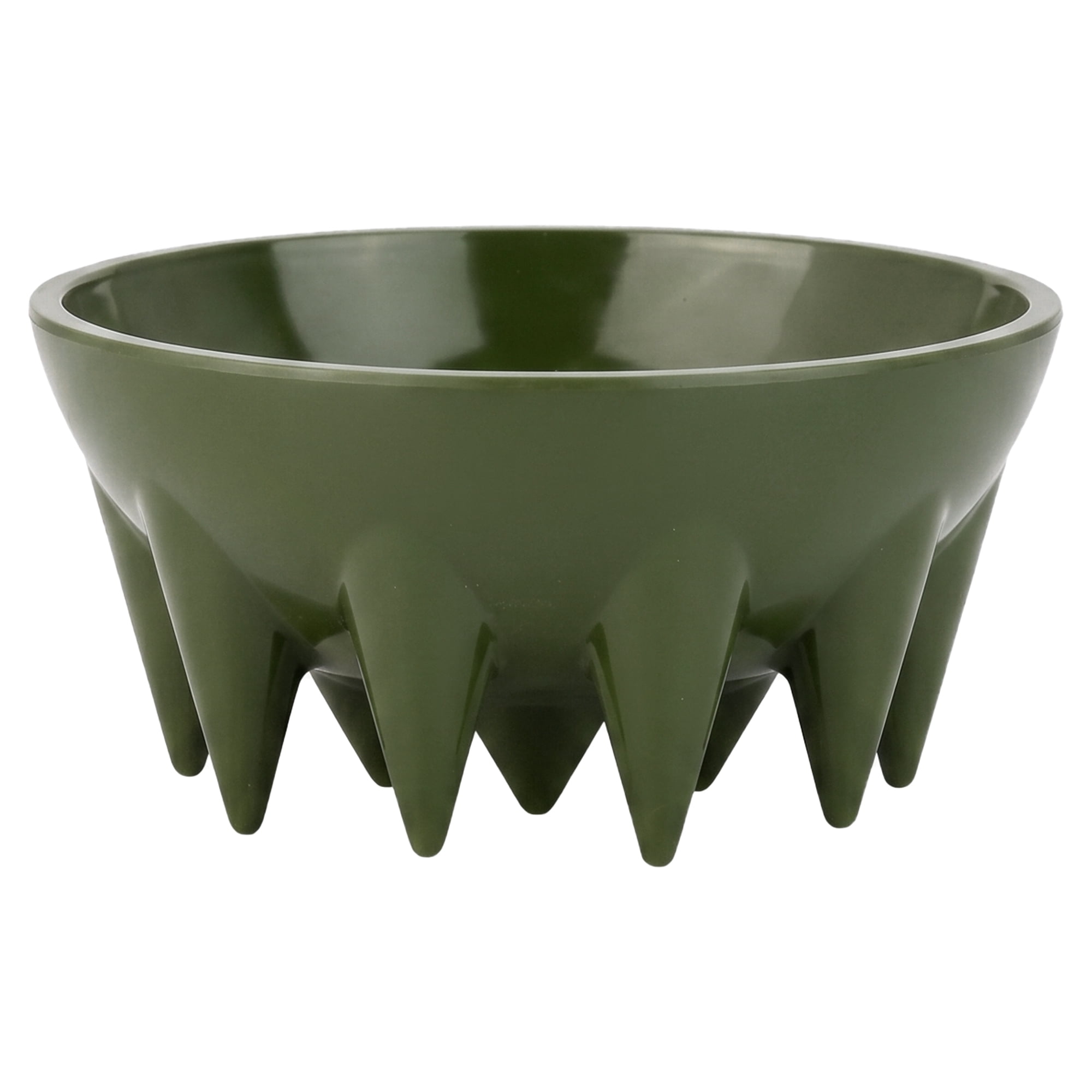 Unique Bargains Jellyfish Fluted Pedestal Trinket Bowl Dark Green 4.9" x 4.9" x 2.4"