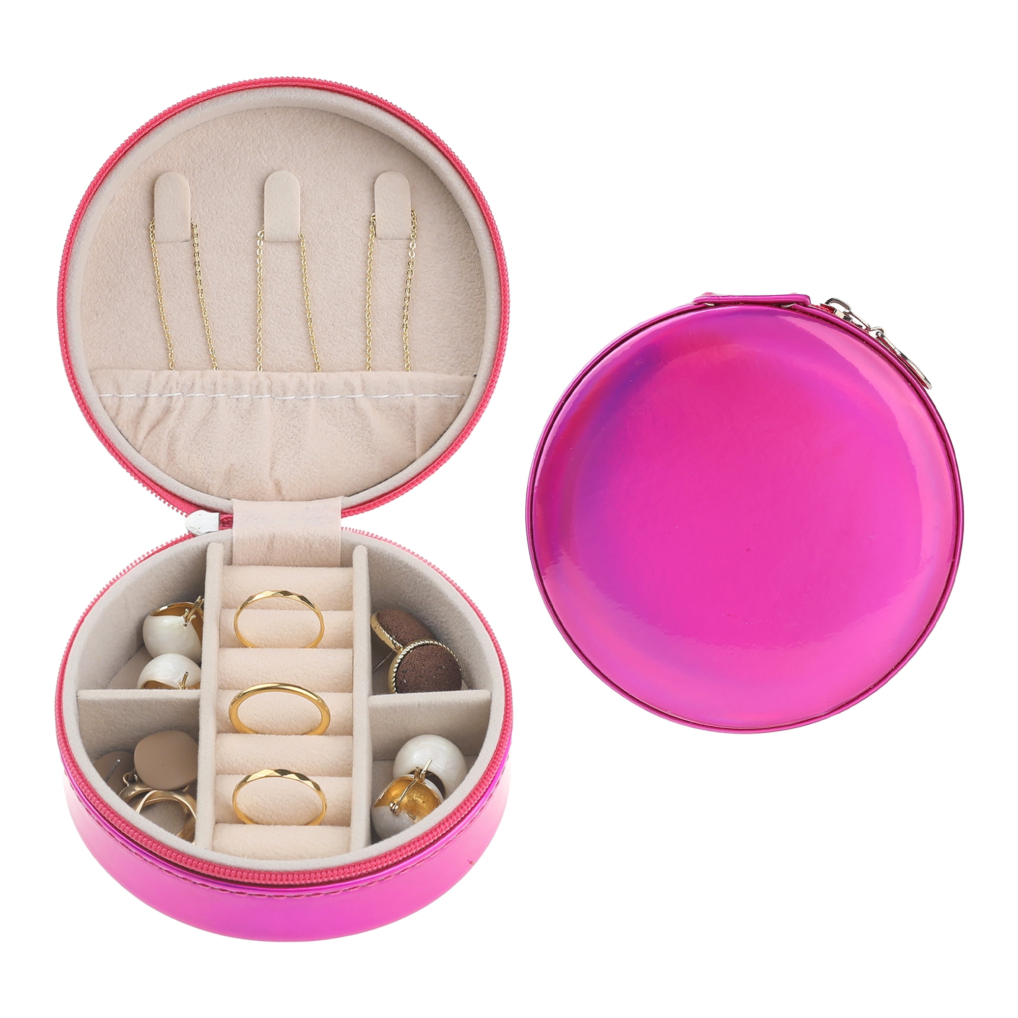 Unique Bargains Jewelry Box PU Leather Jewelry Organizer Storage Display Holder for Ring Rose