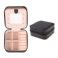 thumbnail image 1 of Unique Bargains Jewelry Box Small PU Leather Jewelry Organizer Case Storage Display Holder Black, 1 of 8