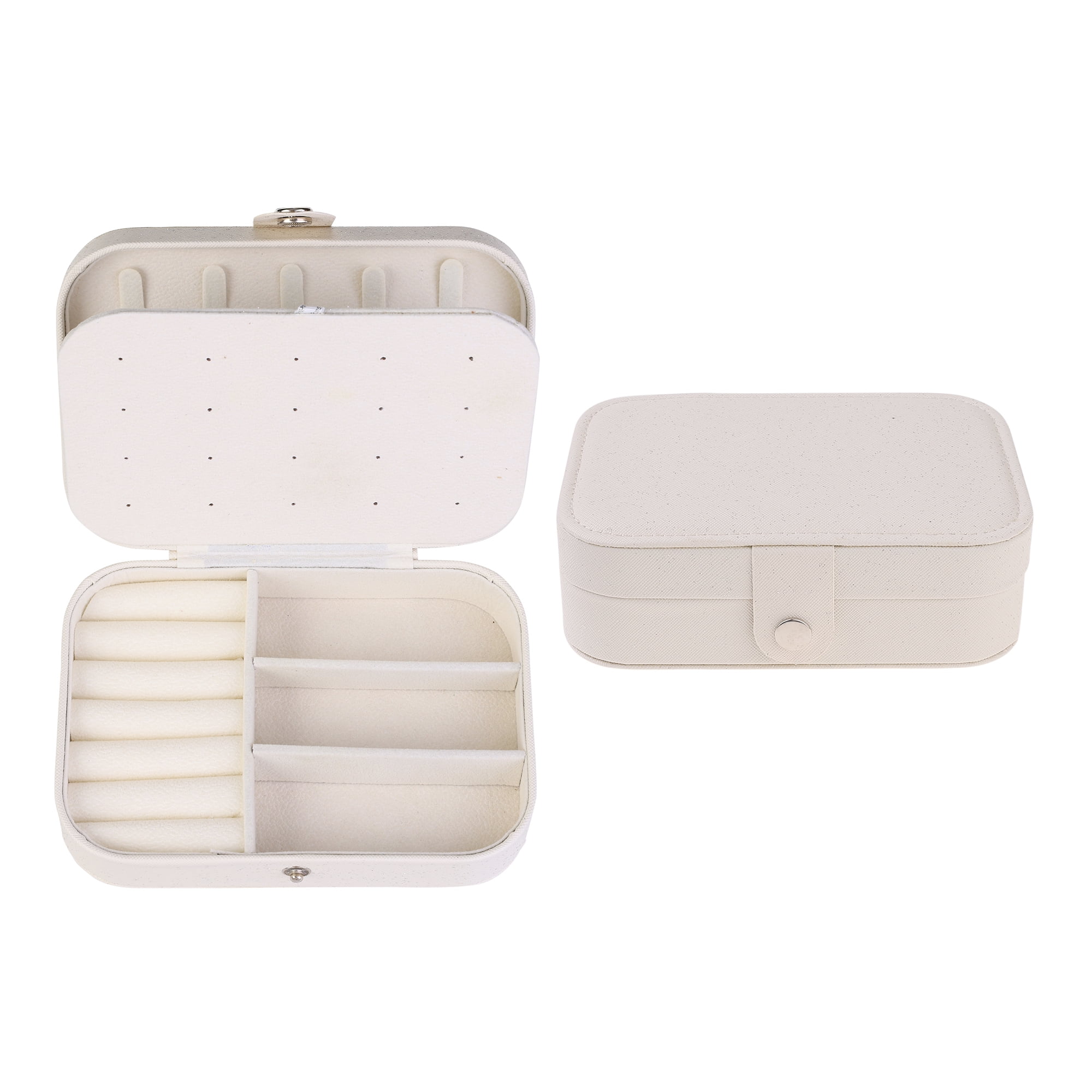 Unique Bargains Jewelry Box Small PU Leather Jewelry Organizer Case Storage Display Holder Gold Pink