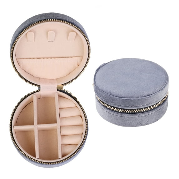 Unique Bargains Jewelry Box Small PU Leather Jewelry Organizer Case Storage Display Holder Grey