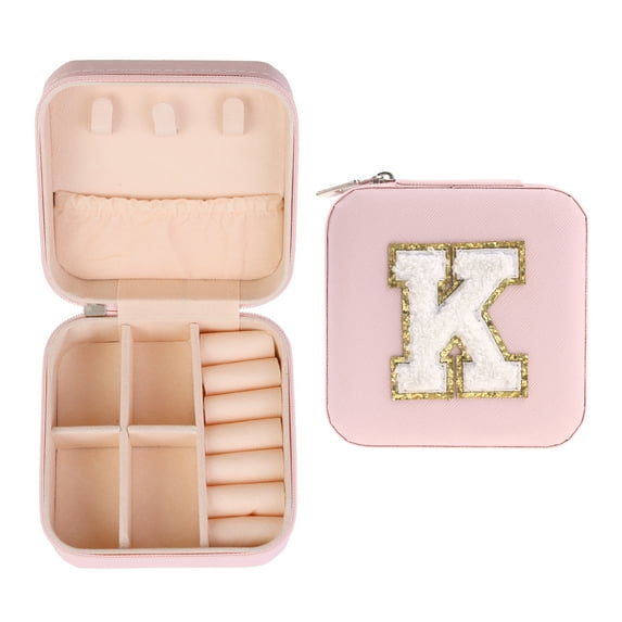 Unique Bargains Jewelry Box Small PU Leather Jewelry Organizer Case Storage Display Holder Pattern K