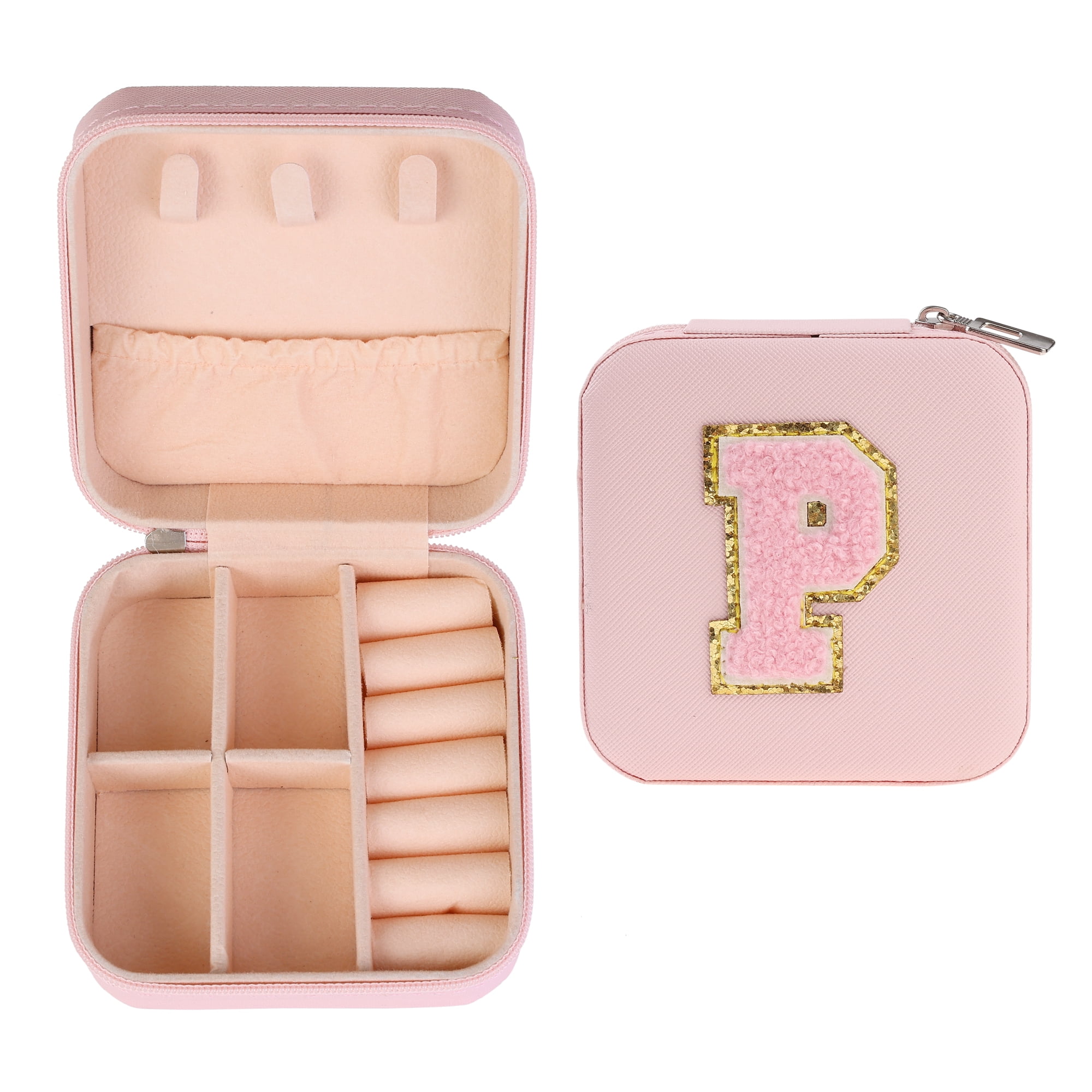 Unique Bargains Jewelry Box Small PU Leather Jewelry Organizer Case Storage Display Holder Pattern P