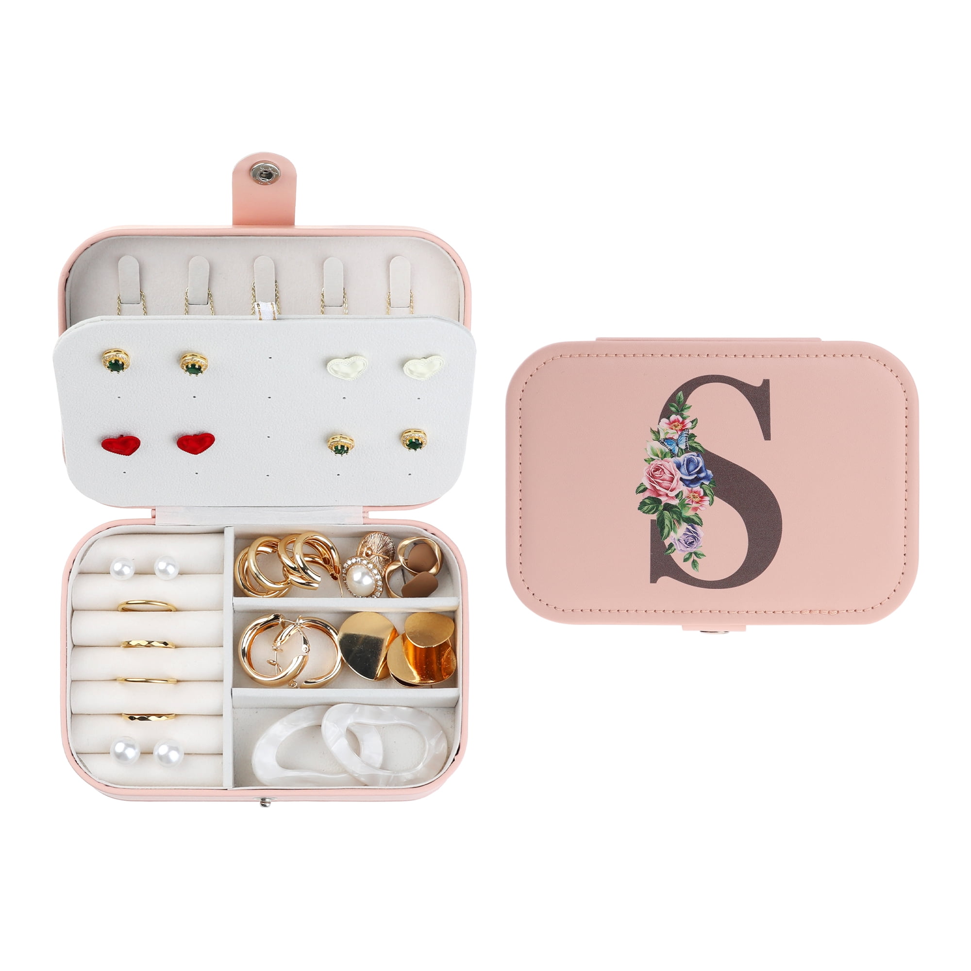 Unique Bargains Jewelry Box Small PU Leather Jewelry Organizer Case Storage Display Holder Pattern S