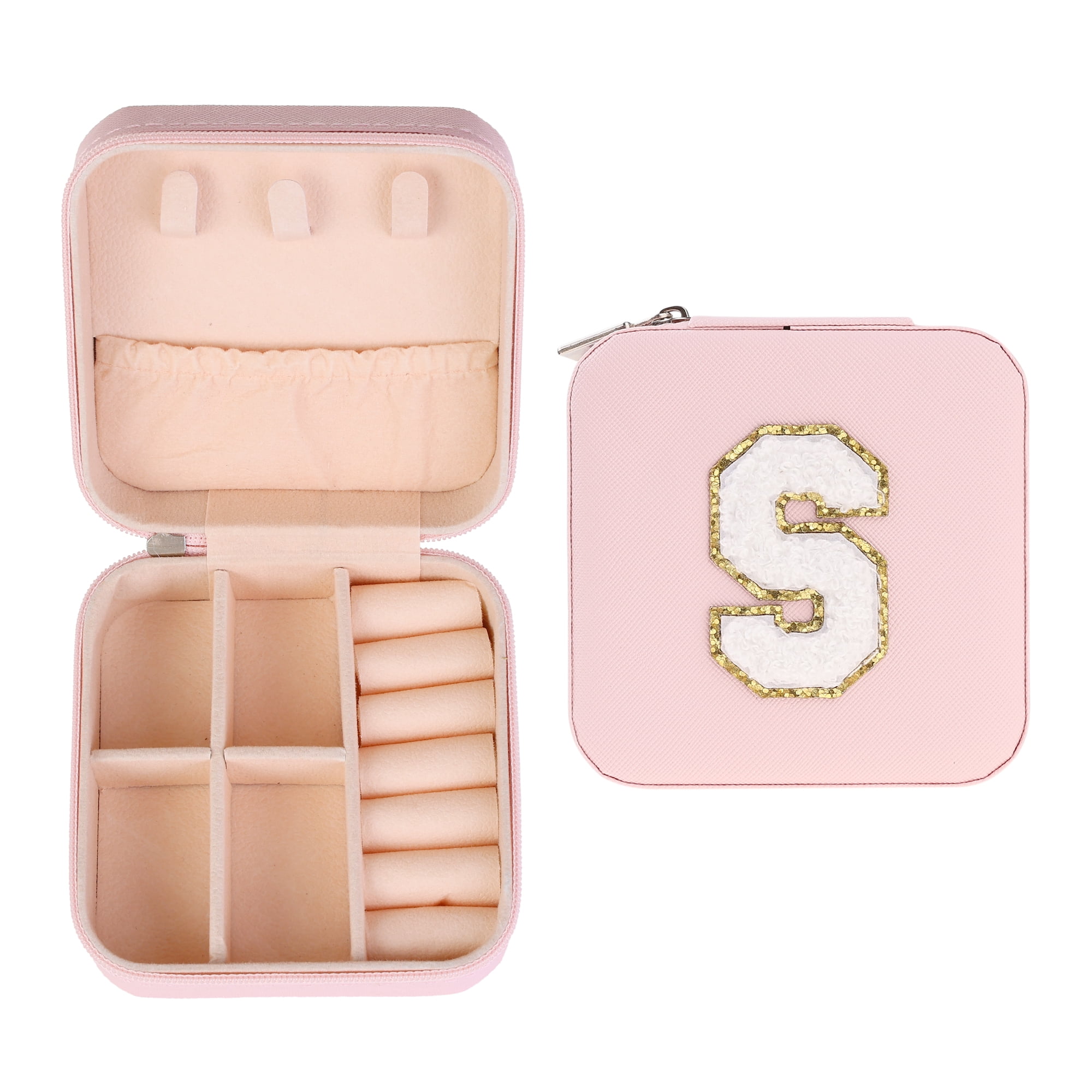 Unique Bargains Jewelry Box Small PU Leather Jewelry Organizer Case Storage Display Holder Pattern S