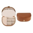 thumbnail image 1 of Unique Bargains Jewelry Box Small Portable PU Leather Seashell-Shaped Jewelry Case Brown, 1 of 7