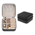 thumbnail image 1 of Unique Bargains Jewelry Boxes Mini Portable PU Leather Jewelry Organizer Storage Display Black, 1 of 8