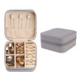 thumbnail image 1 of Unique Bargains Jewelry Boxes Mini Portable PU Leather Jewelry Organizer Storage Display Grey, 1 of 8