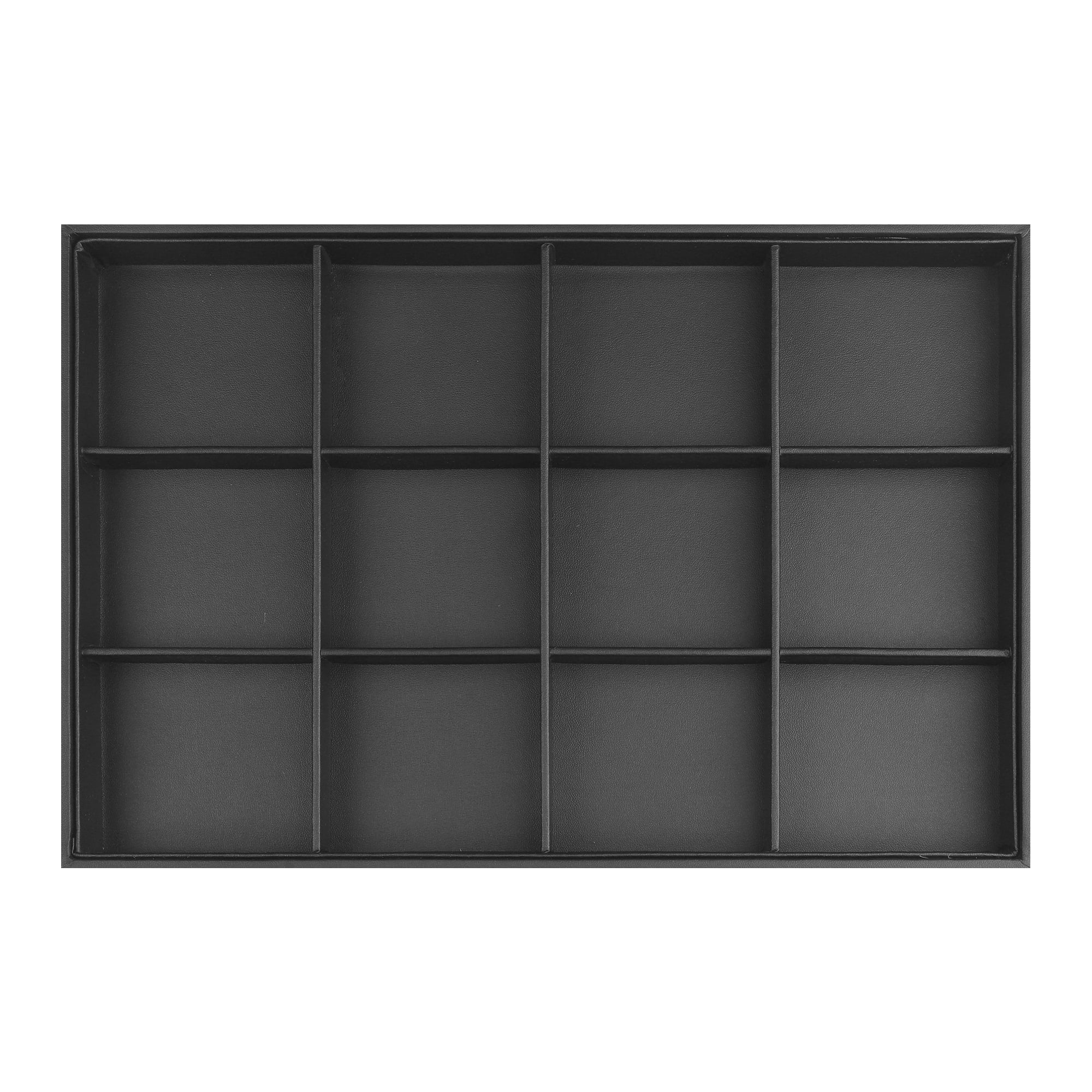 Unique Bargains Jewelry Organizer Trays with Removable Dividers for Drawers Storage Black-12 Grid Tray