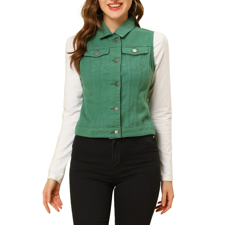 Lightweight denim shop vest