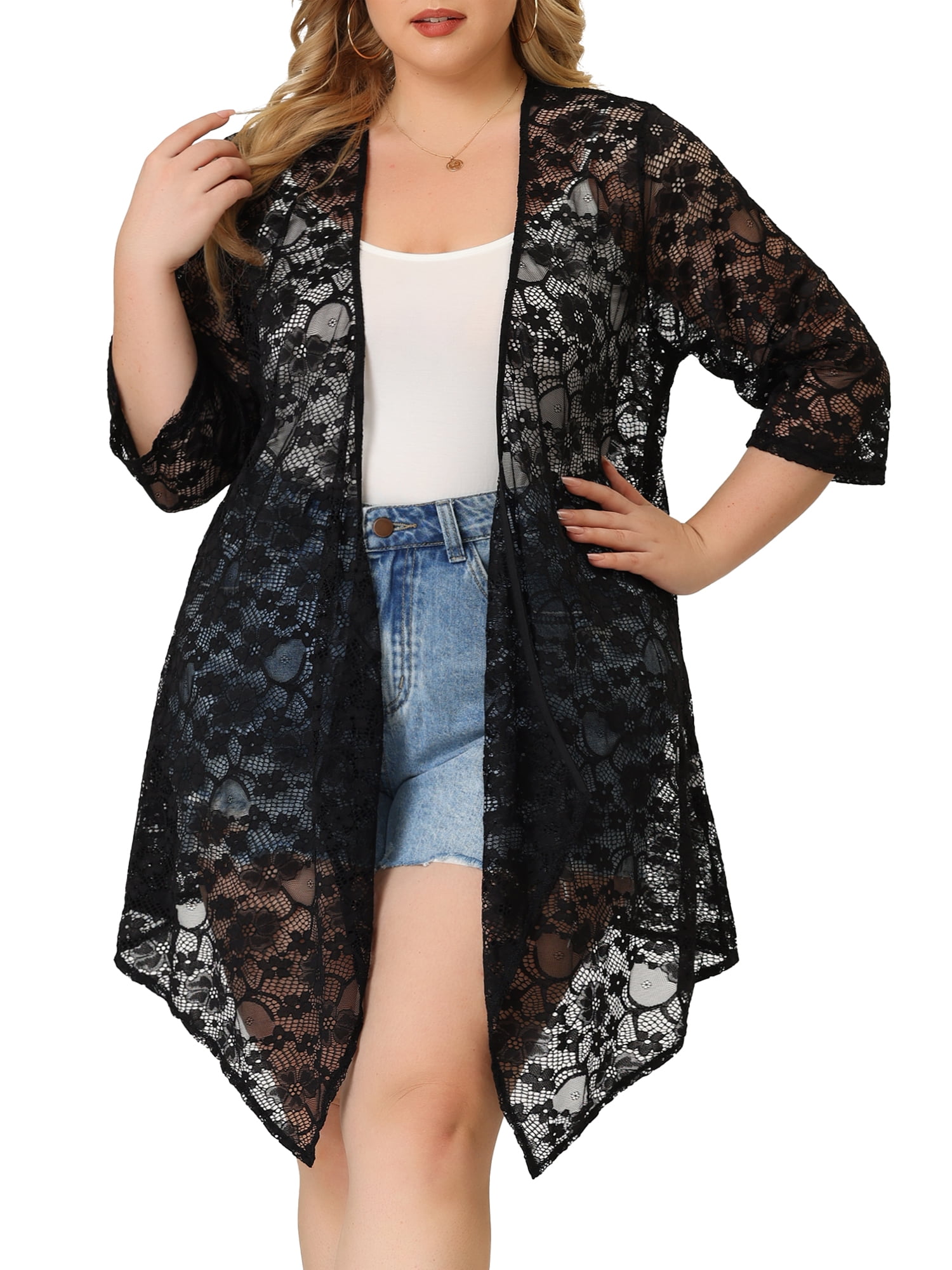 Plus size lace clearance cardigans
