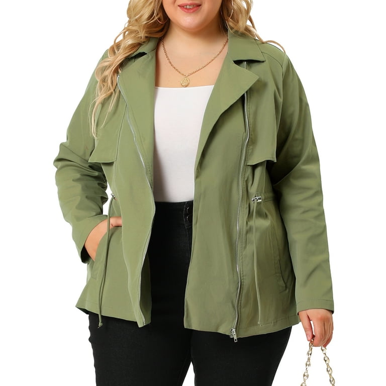 Plus Size Green Utility Jacket Plus Size Olive Green Twill