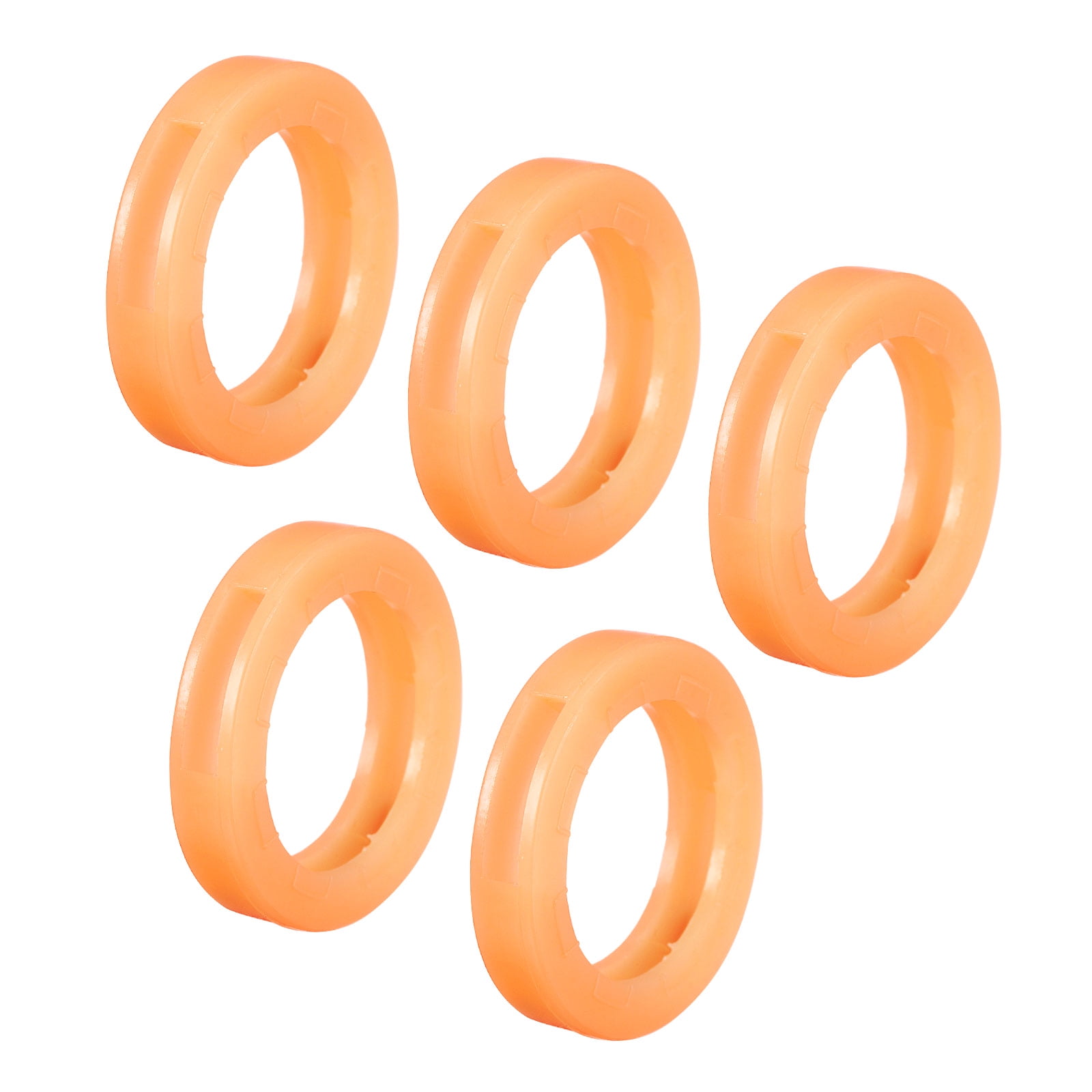 Unique Bargains Key Cap Cover Rings Keys Identifier Coding Tags Silicone Orange