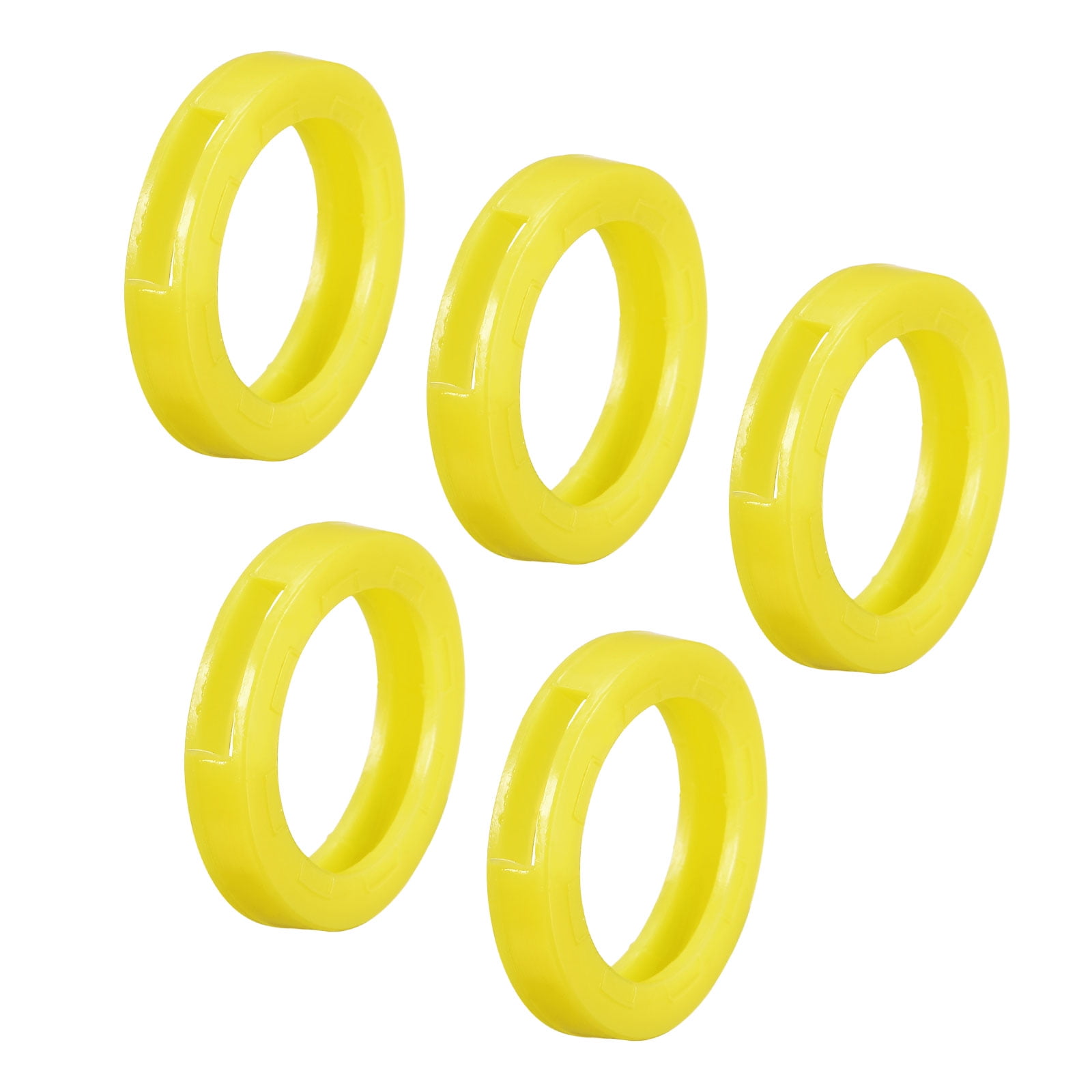 Unique Bargains Key Cap Cover Rings Keys Identifier Coding Tags Silicone Yellow