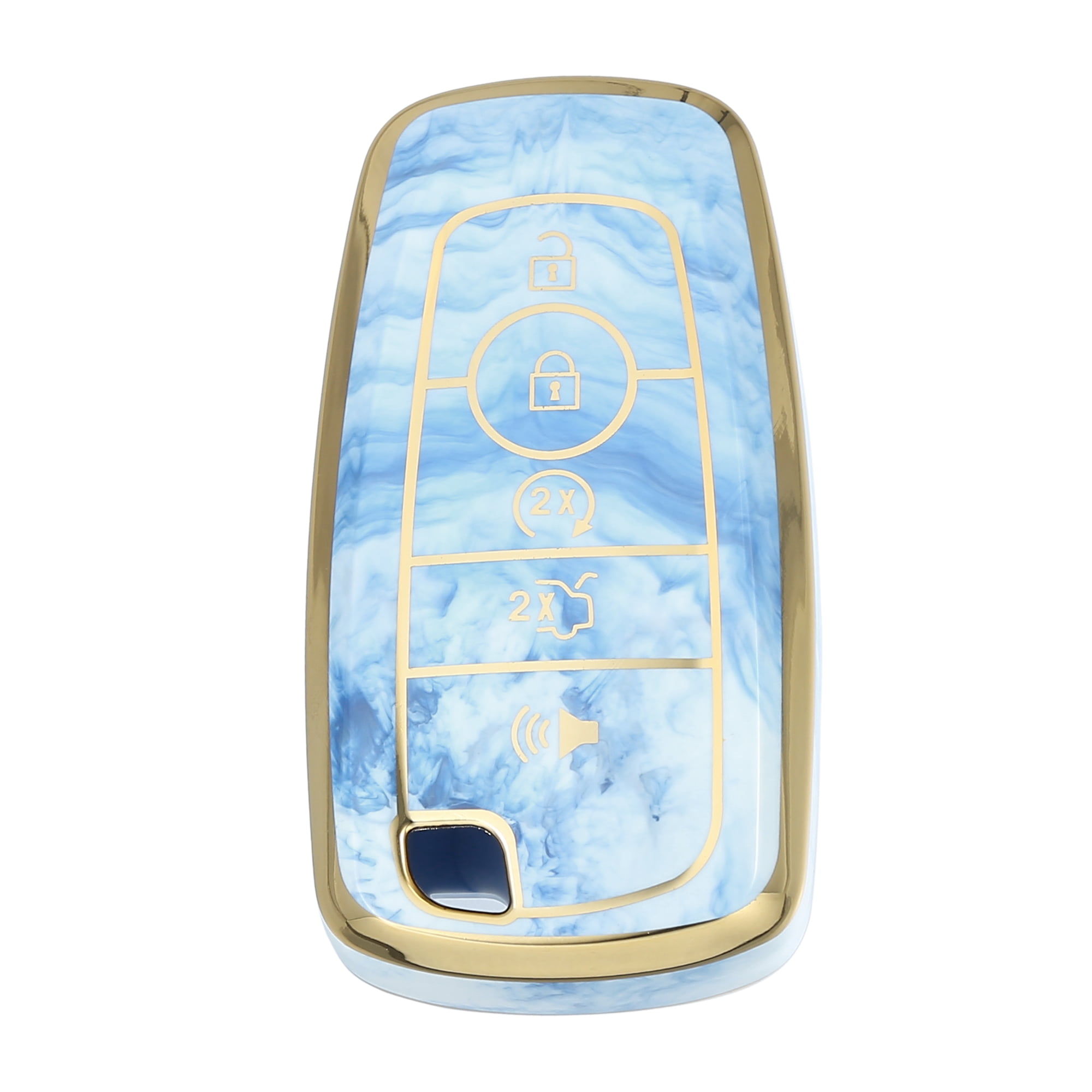 Xotic Tech Reflective Blue TPU Key Fob Cover – 5-Button Remote Start For Ford Edge, Expedition, F-150 & More