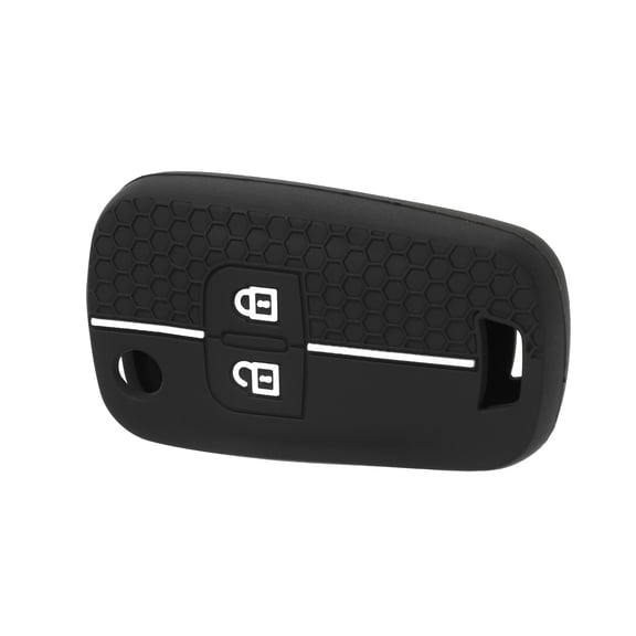 Unique Bargains Key Fob Cover for Vauxhall 2 Button Car Key Silicone Black Cover White Remote Keyless Protection