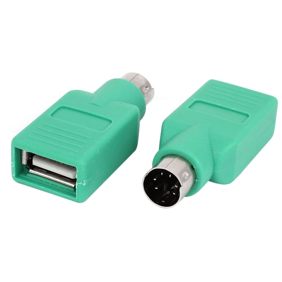 Unique Bargains Keyboard USB 2.0 Female Socket to PS/2 Male DIN 6P Connector 2PCS