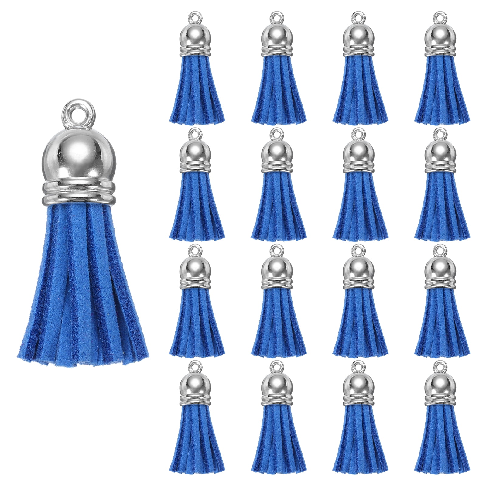 Unique Bargains Keychain Tassels Bulk Leather Tassels Deep Blue