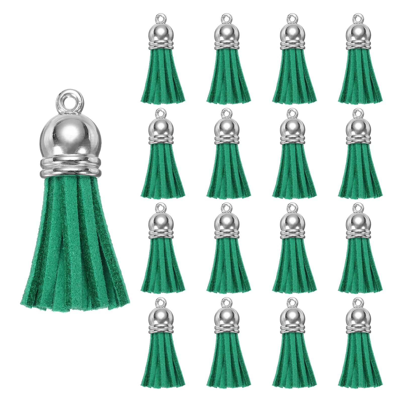 Unique Bargains Keychain Tassels Bulk Leather Tassels Light Green