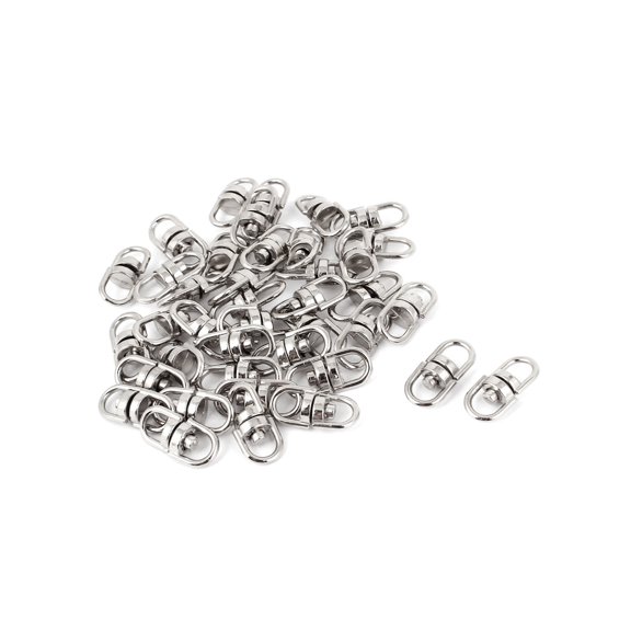 Unique Bargains Keyring Making Silver Tone Dual Eyes Swivel Ring Clasp Clip Connectors 40 Pcs