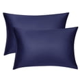 thumbnail image 1 of Unique Bargains King Size Silky Satin Zipper Pillowcases Set of 2, 21" x 37", 1 of 7