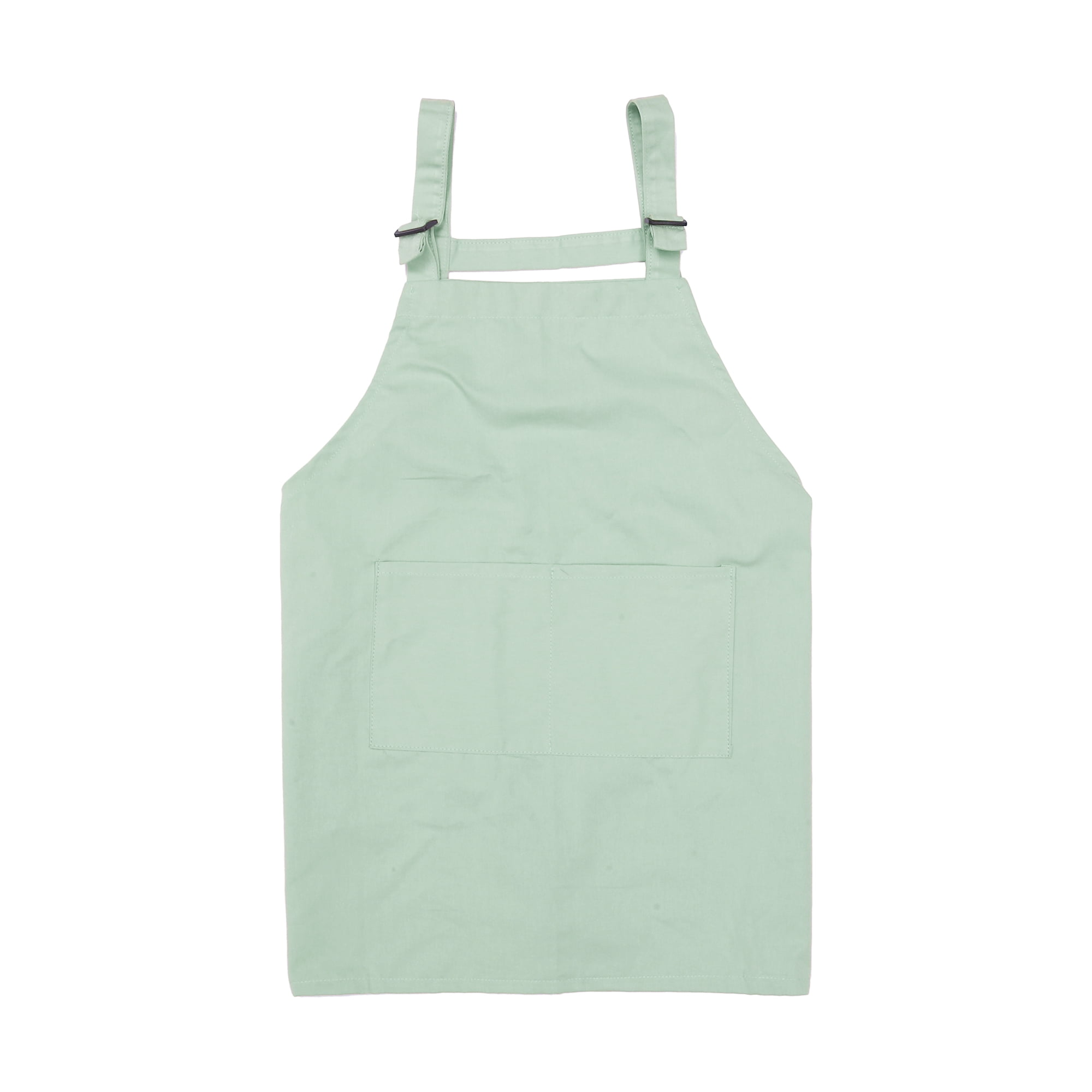 Unique Bargains Kitchen Apron with Headband Cotton Apron Green 25.59"x25.2"