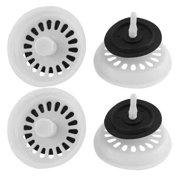 Unique Bargains Kitchen Bathroom White Plastic Sink Strainer Hair Trap Drainer Drain Stopper Filter 4pcs