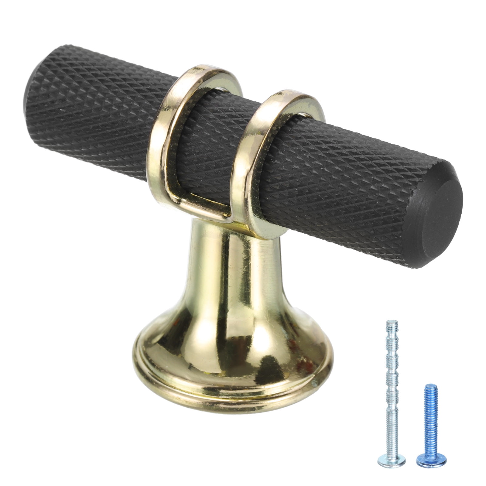 Unique Bargains Kitchen Cabinet Knobs T Bar Pull Handles Black 2"