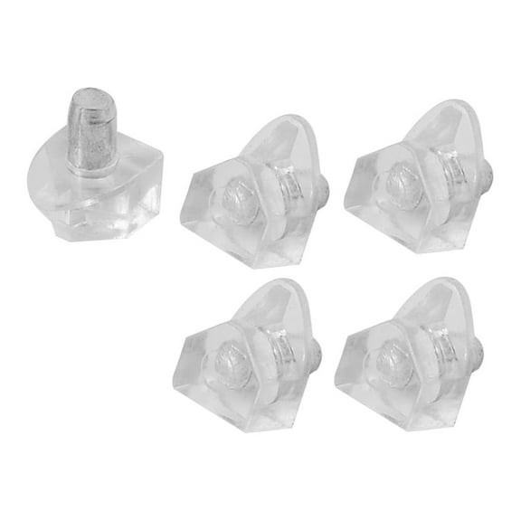 Unique Bargains Kitchen Cabinets Bookcase Holder Metal Pin Shelf Studs Support Pegs Clear 5 Pcs