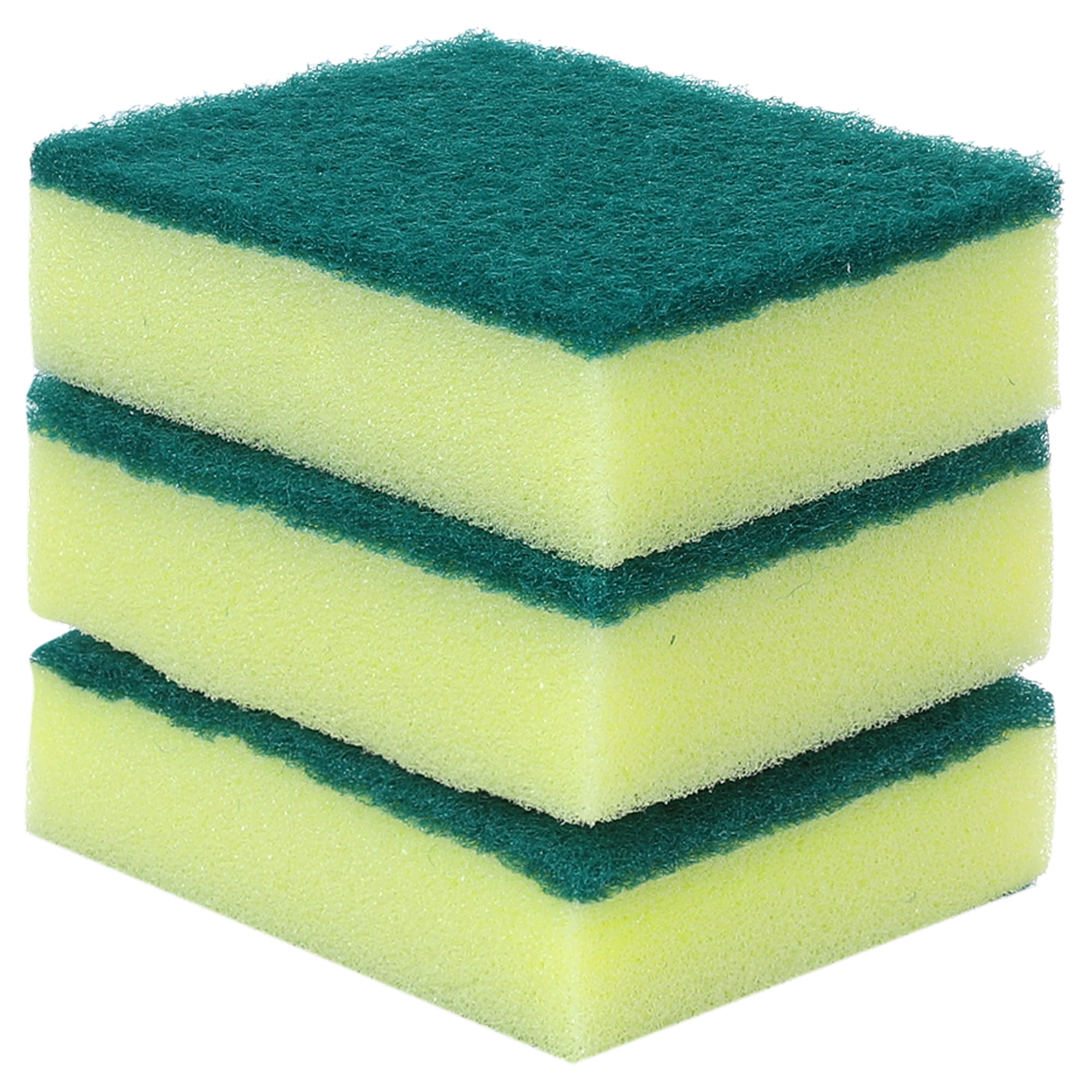 Unique Bargains Kitchen Cleaning Sponge Non-Scratch Scrub Sponges Green 3 Pcs