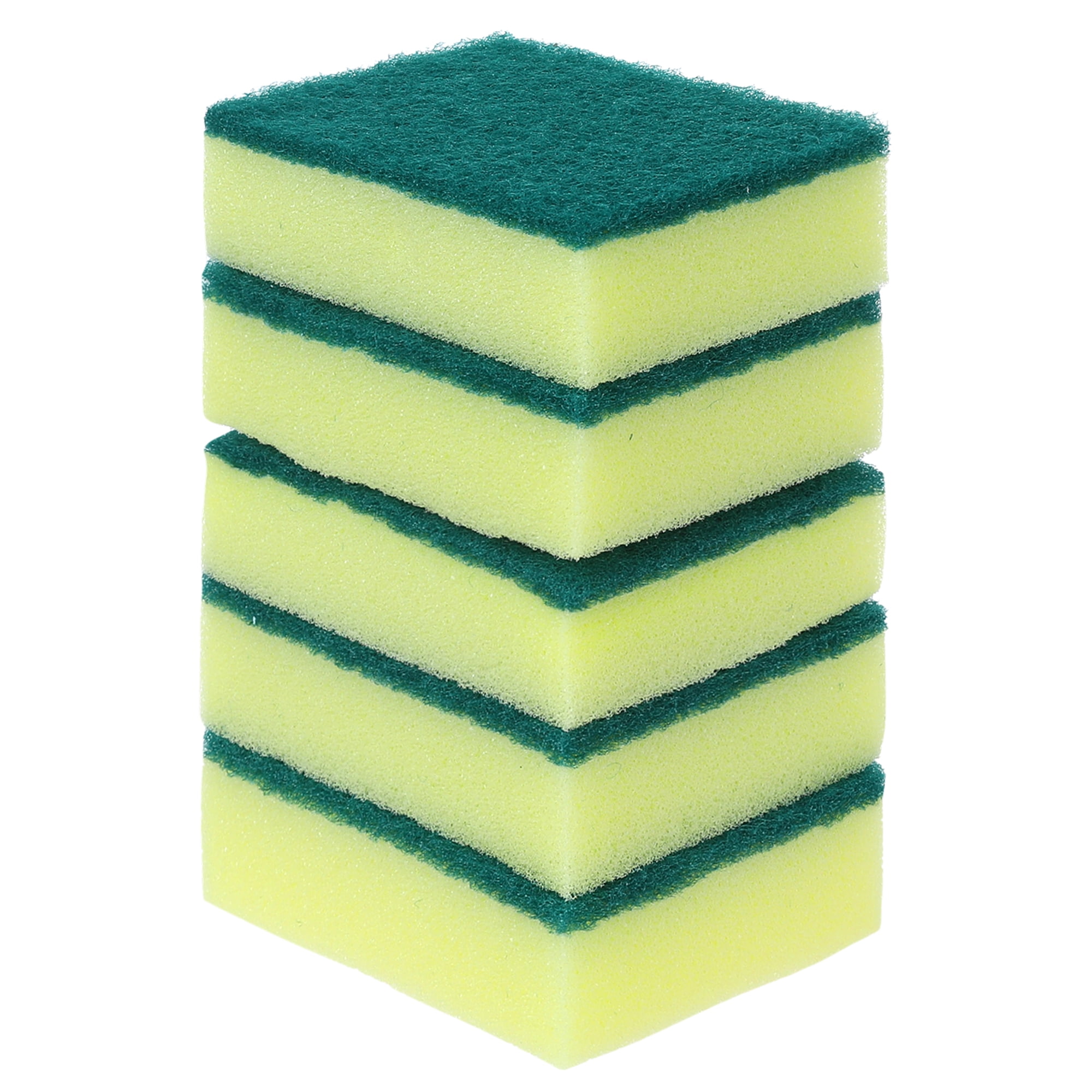Unique Bargains Kitchen Cleaning Sponge Non-Scratch Scrub Sponges Green 5 Pcs