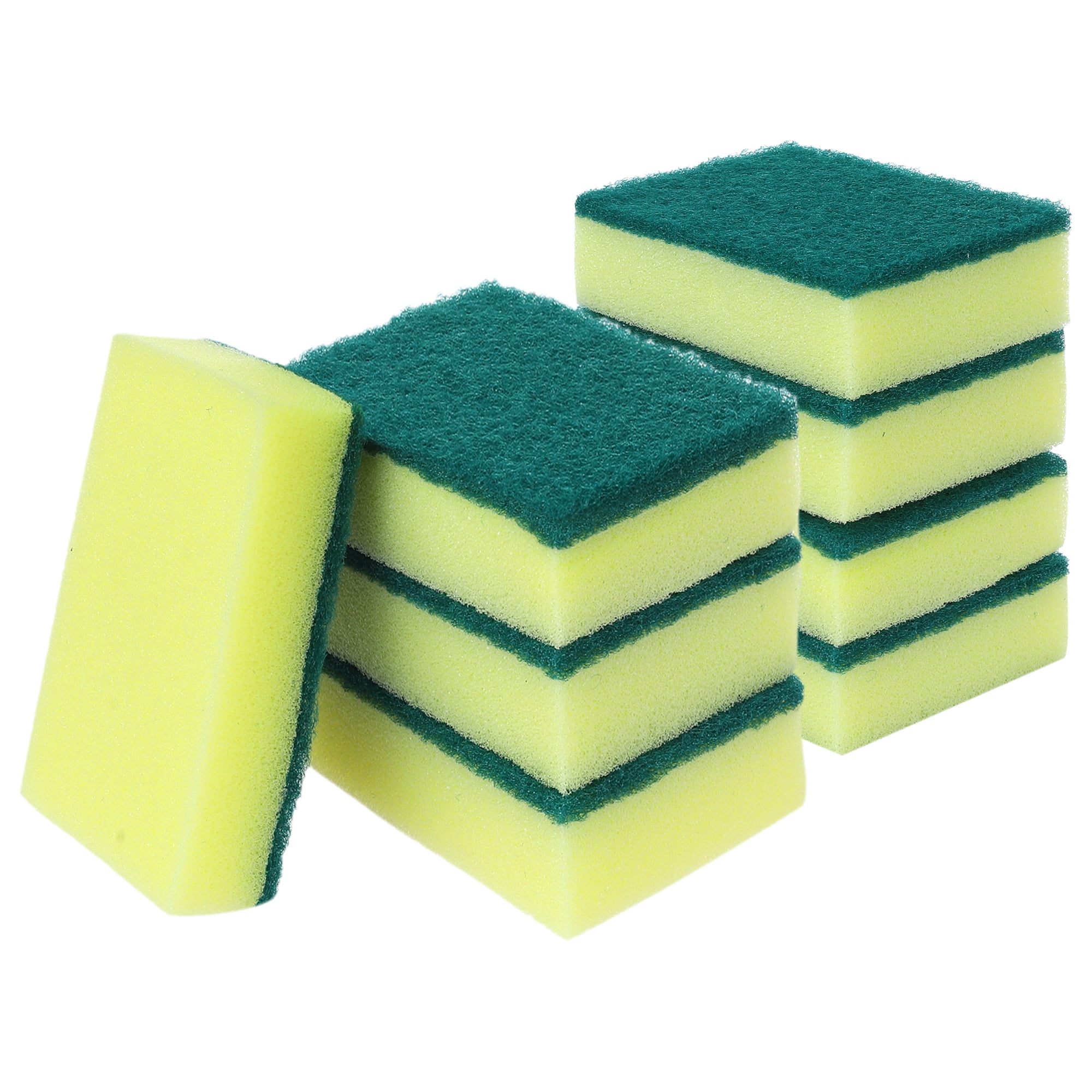 Unique Bargains Kitchen Cleaning Sponge Non-Scratch Scrub Sponges Green 8 Pcs