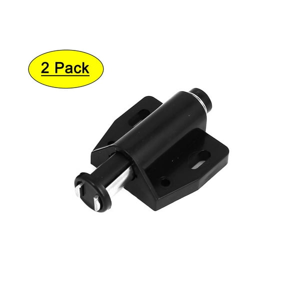 Unique Bargains Kitchen Cupboard Furniture Door Drawer Magnetic Push Open Catch Latch Black 2Pcs