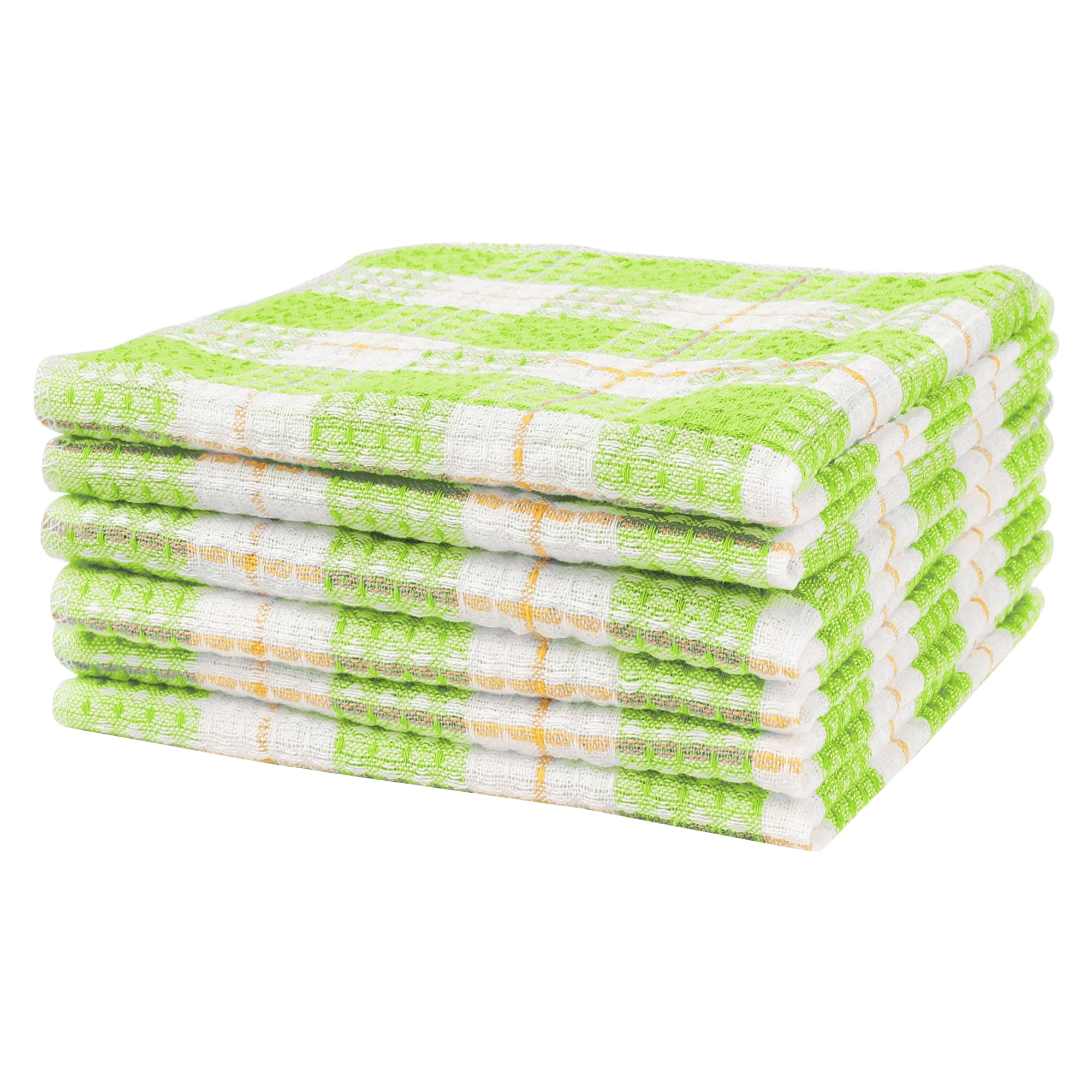 Unique Bargains Kitchen Dish Cloths 14" x 16" Absorbent Dish Drying Dish Kitchen Towels Green 6pk
