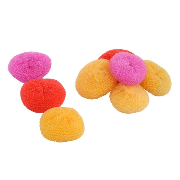 Unique Bargains Kitchen Dish Pot Plastic Mesh Scouring Cleaning Scrubber Pad 8 Pcs