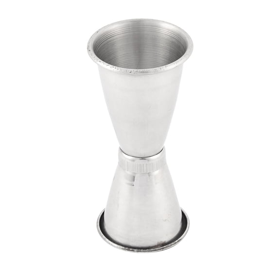 Unique Bargains Kitchen Double Liquid Measuring Cup Stainless Steel Silver Tone