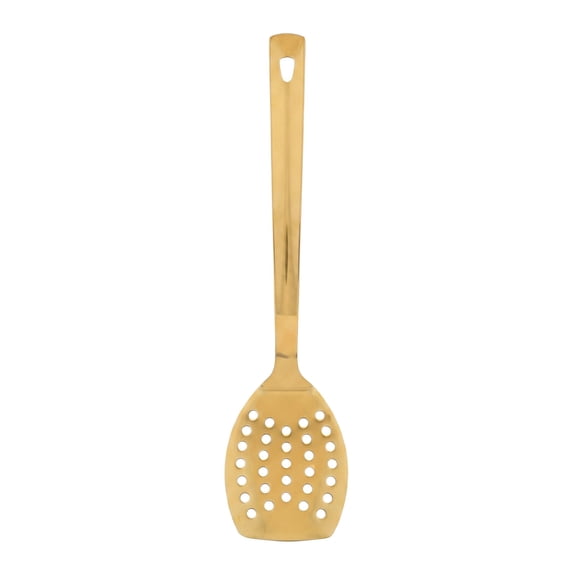 Unique Bargains Kitchen Heat-Resistant Cooking Tool with Long Handle Gold 13x3.1 in