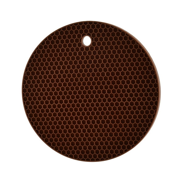 Unique Bargains Kitchen Hot Pot Pan Bowl Round Shaped Heat Resistant Mat Pad Coaster Brown for Home Essential Christmas
