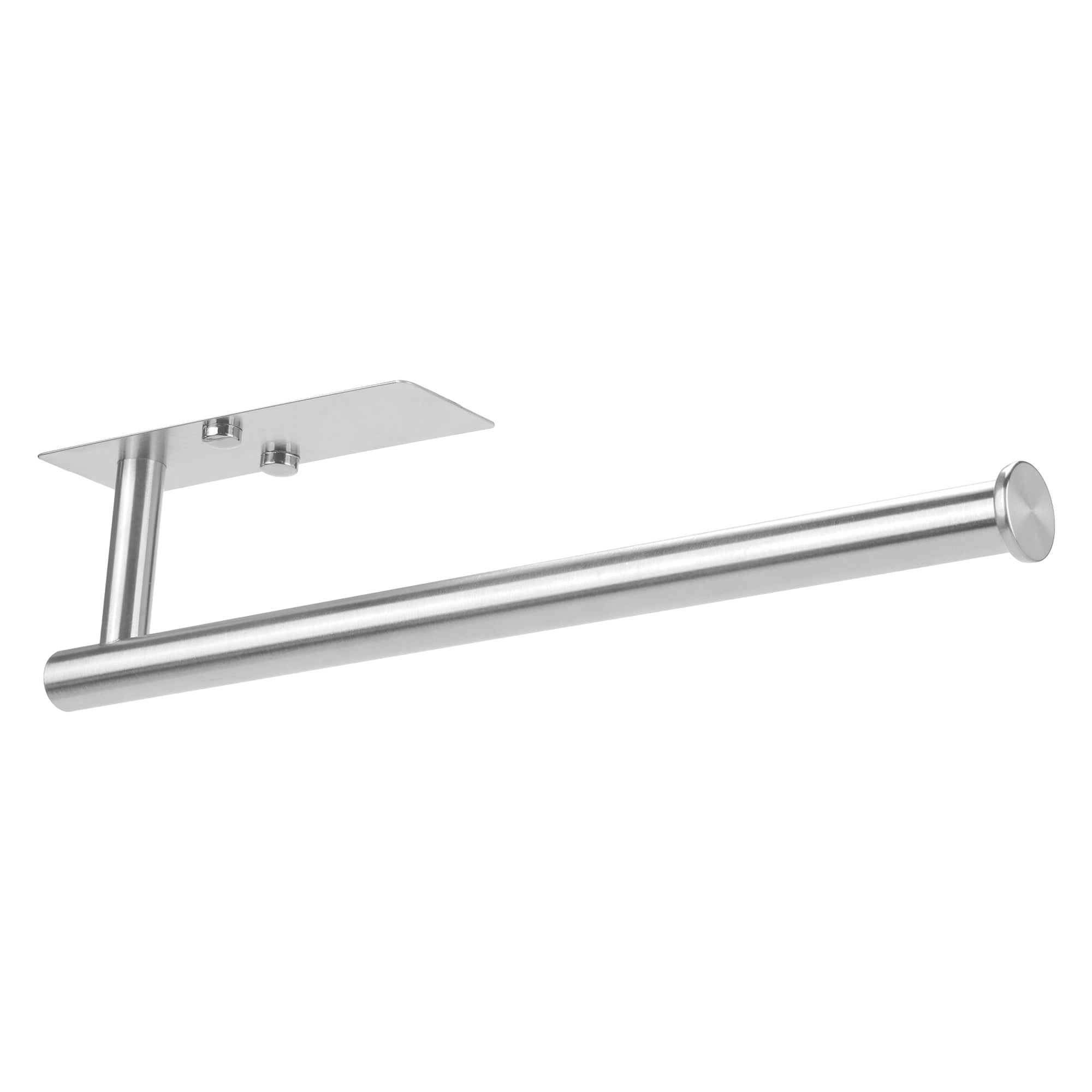 Unique Bargains Kitchen Metal No Drilling Wall Mount Towel Holder Silver 13.2x2.4inch